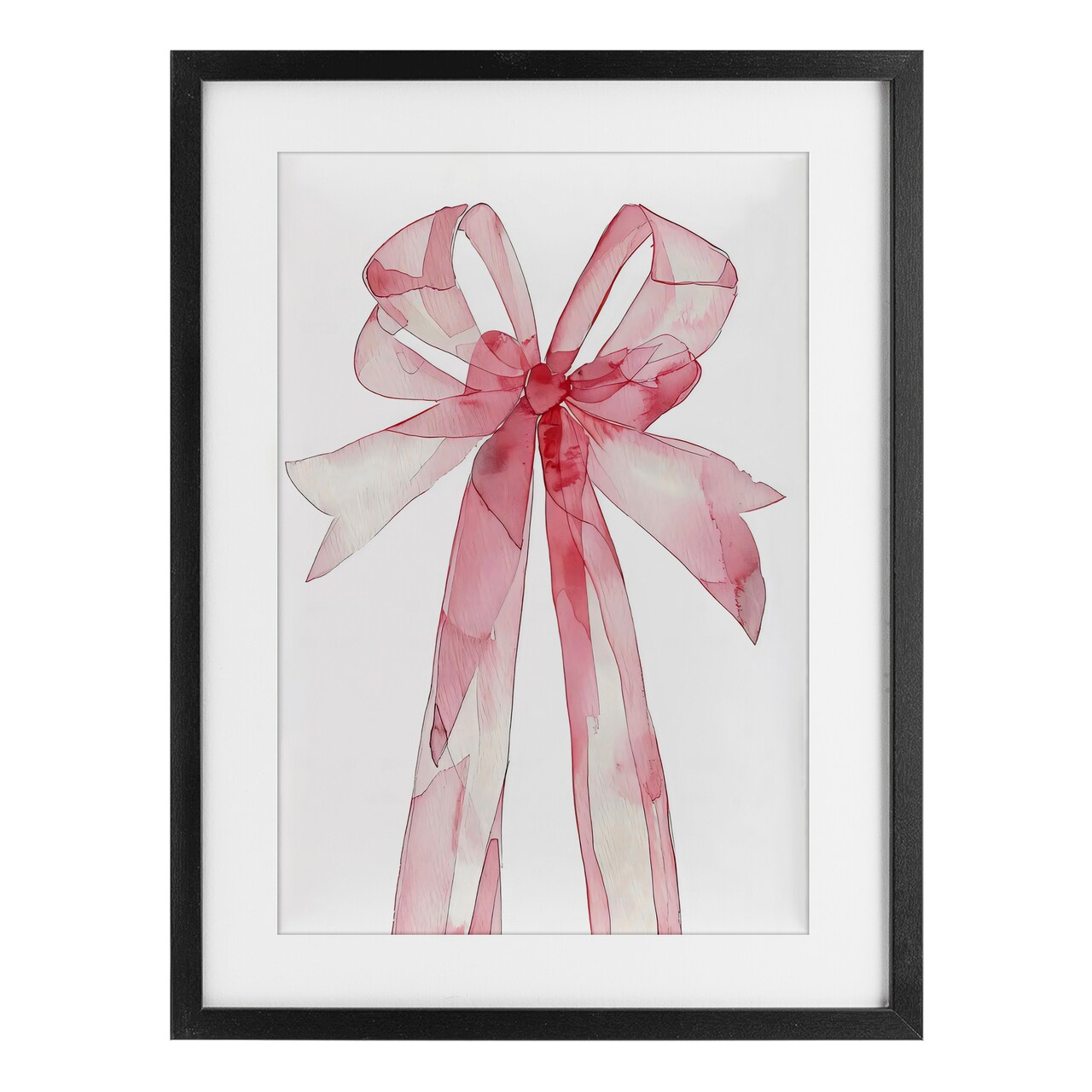 Stupell Industries Coquette Pink Bow Illustration Framed Print Under Glass, design by LSR Design Studio